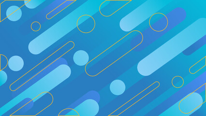 Geometric blue and yellow template abstract background, wallpaper
