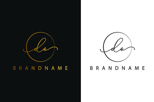 D O DO hand drawn logo of initial signature, fashion, jewelry, photography, boutique, script, wedding, floral and botanical creative vector logo template for any company or business.