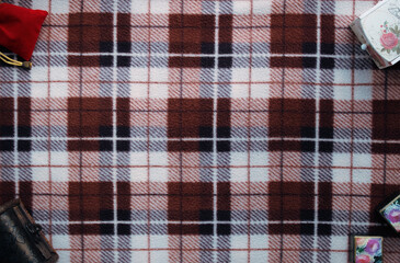 Warm home plaid background.