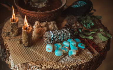 Scandinavian Nordic Runes. Paganism and nature powers, old Gods symbolism. Esoteric concept