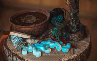 Scandinavian Nordic Runes. Paganism and nature powers, old Gods symbolism. Esoteric concept