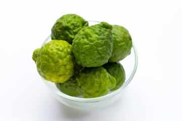 Bergamot kaffir lime herb fresh isolated on white