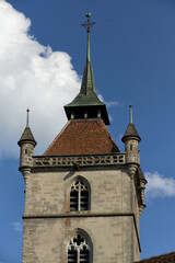 Fototapeta na wymiar the Collegiate church of Saint-Laurent in Estavayer-le-Lac, Switzerland
