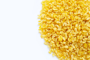 Deep fried mung bean on white