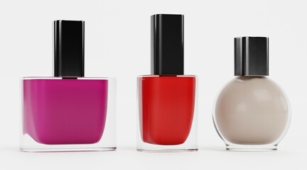 Realistic 3D Render of Nailpolishes