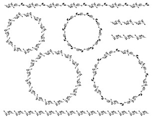 手描きの葉っぱのフレーム、バナー 
