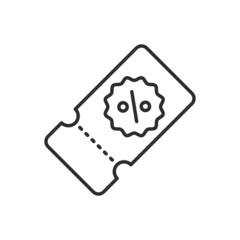 Discount coupon icon. High quality black vector illustration..