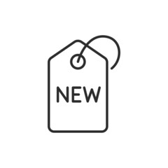 Tag of a new product icon. High quality black vector illustration..
