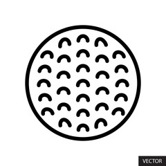 Golf ball vector icon in line style design for website design, app, UI, isolated on white background. Editable stroke. Vector illustration.