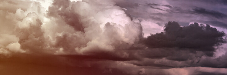 Dramatic sky with dark clouds. Dark rain clouds
