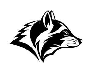 Animal raccoon icon isolated on white background. © Lenan