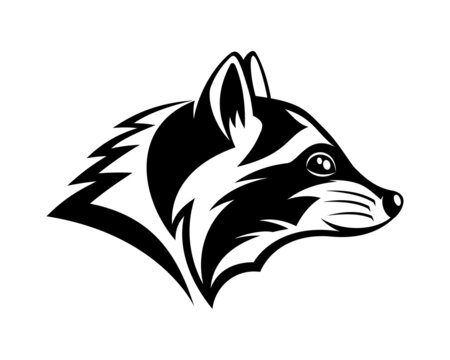 Animal Raccoon Icon Isolated On White Background.