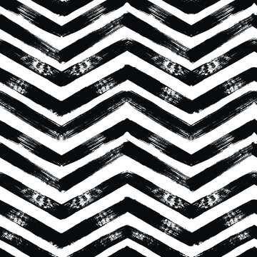 Chevron seamless vector pattern. Black and white stripe background, Abstract zigzag print, Graphic modern striped texture, lines backdrop.