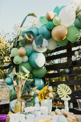 Balloons party decor. Celebration concept.
