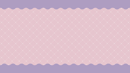 シックなチェック柄にドットと波模様の背景イラスト（ファンシー）