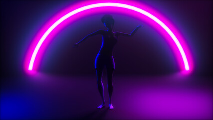 a belly dancer in action (3d rendering)