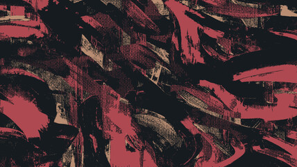 Chaotic paint strokes, artwork, painting on canvas. Black oil paint art, vector texture. Abstract grungy background, dark hand drawn cover