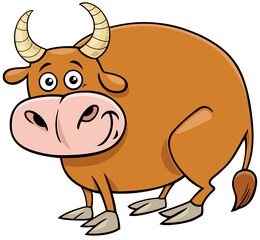 cartoon funny bull farm animal character