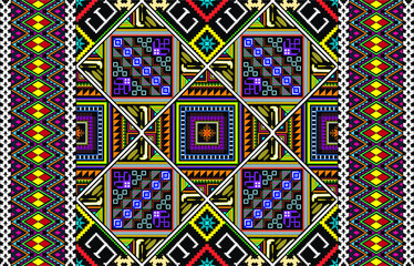 Aztec motifs vector seamless pattern design. Background illustration of a tribal pattern template element