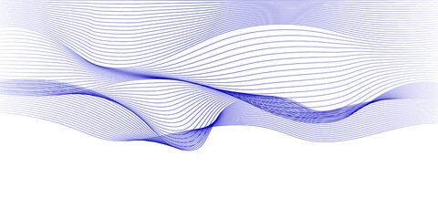 Blue line wave and white background
