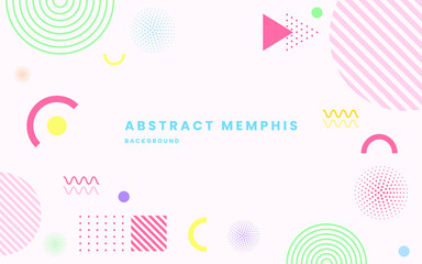 Colorful abstract geometric shapes design element background. pink background. colorful neo geometric poster. illustration vector 10 eps.