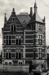 Black and white historical house from amsterdam