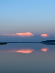 sunset over the lake