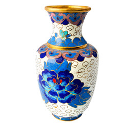 antique vase isolated on white decoration object chine
