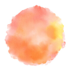 Pastel Pink Yellow Watercolor Paint Stain Background Circle