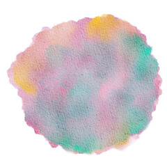 Pastel Rainbow Watercolor Paint Stain Background Circle