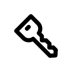 Simple house key icon, Vector outline icon on white background.
