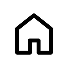 Simple house icon, Vector outline icon on white background.