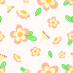 Flower seamless pattern. pink background. Spring flower. illustration vector 10 eps.