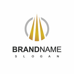 Real Estate Logo With Circle Luxury Gold Color