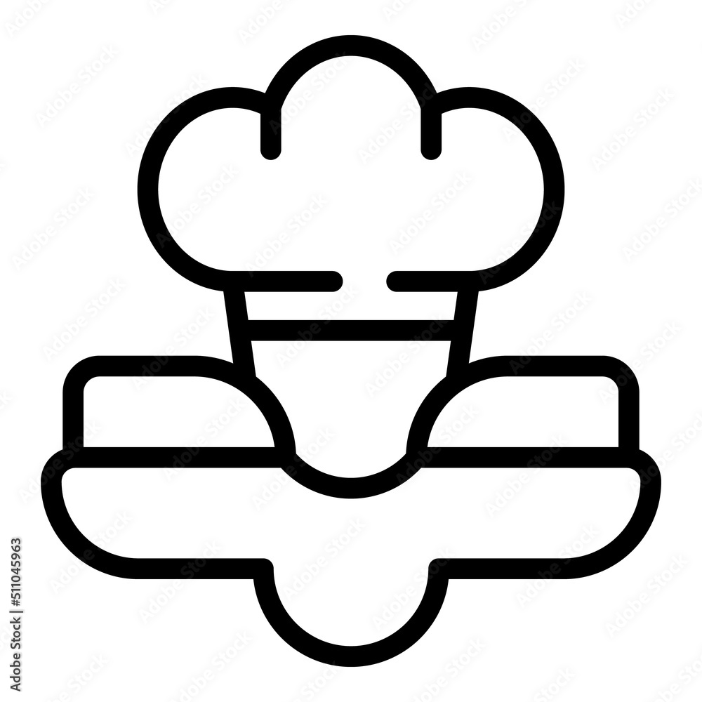 Wall mural Cook hat icon outline vector. Chef menu. Board home