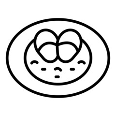 Obraz premium Tapas paella icon outline vector. Culinary cuisine. Lunch dish