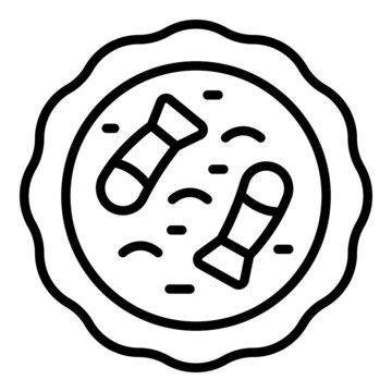 recommend clip art: Fish paella icon outline vector. Spanish food. Cooking spain