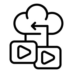 Cloud monetize icon outline vector. Data blog. Money video
