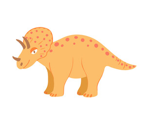Dinosaur triceratops. Vector Illustration for printing, backgrounds, covers, packaging, greeting cards, posters, stickers, textile and seasonal design. Isolated on white background.