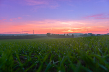 Sonnenuntergang im Ostalbkreis / Baden-W&uuml;rttemberg