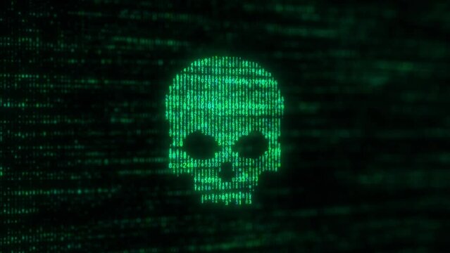 Cyber security hacker. Big data digital code. Error Security, computer virus, Hacking Alert. Computer techologies. 3D rendering. 4k animation.