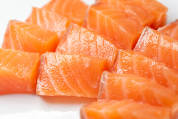 新鮮で美味しいサーモンの刺身