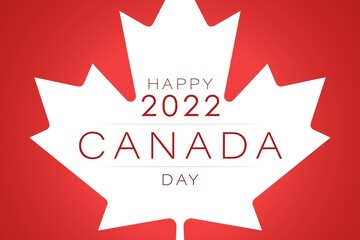 Canada day banner or header background. 1st of July national holiday design. Red and white confetti. Simple vector illustration.