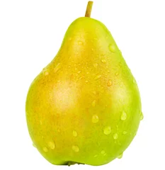  One sweet yellow-green pear isolated on white background © Albert Ziganshin