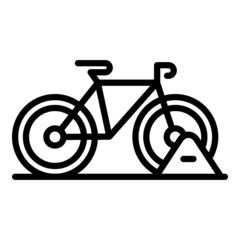 Fototapeta Traffic bicycle icon outline vector. Park area. Rack station obraz