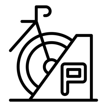 Parking bike icon outline vector. Cycle park. Rack station