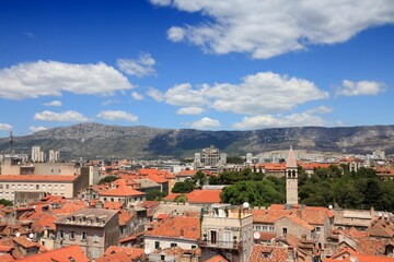 Naklejka na ściany i meble Croatia - Split city in Dalmatia. Old Town - UNESCO World Heritage Site.