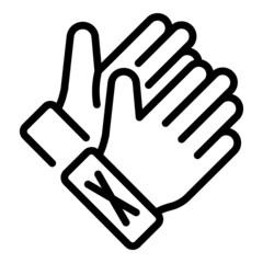 Fototapeta premium Safety sport gloves icon outline vector. Sport equipment. Winter snow