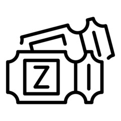 Price zoo ticket icon outline vector. Card pass. Animal event