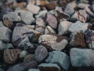 close up of a pile of stones
